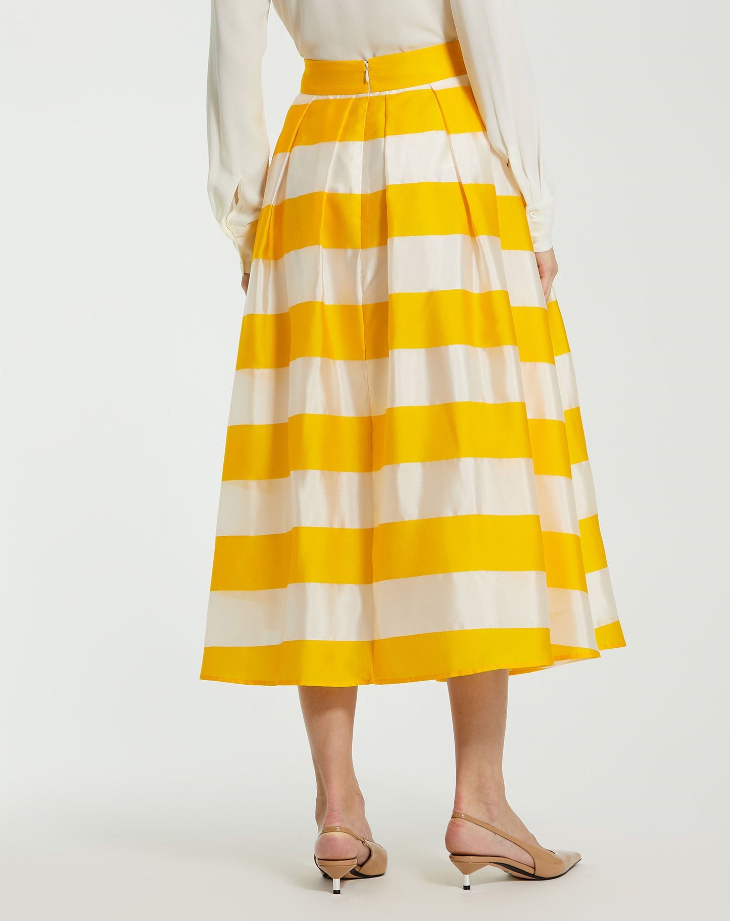 Striped Organza High Waisted Midi Skirt - FINAL SALE