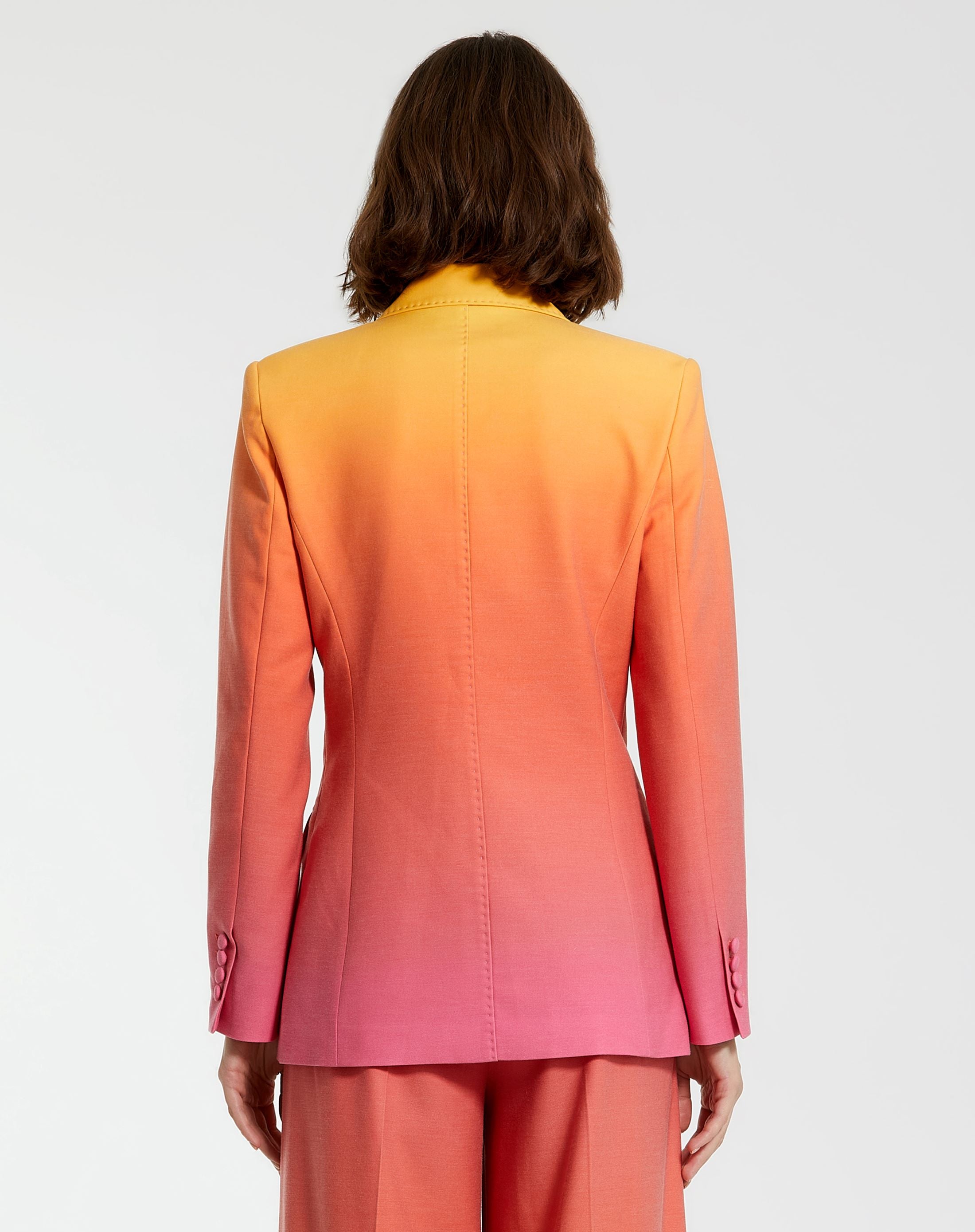 Double Breasted Crepe Sunset Ombre Blazer