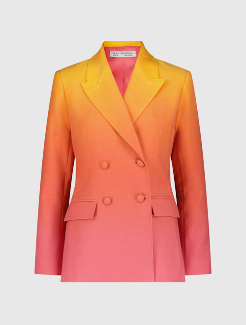 Double Breasted Crepe Sunset Ombre Blazer - FINAL SALE