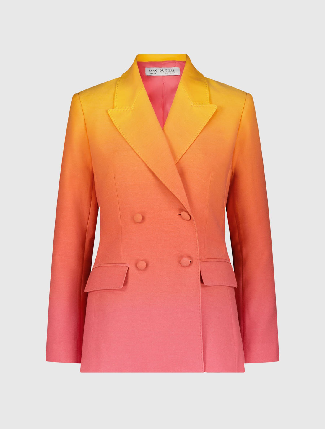 Blazer de crepé con doble botonadura y degradado Sunset