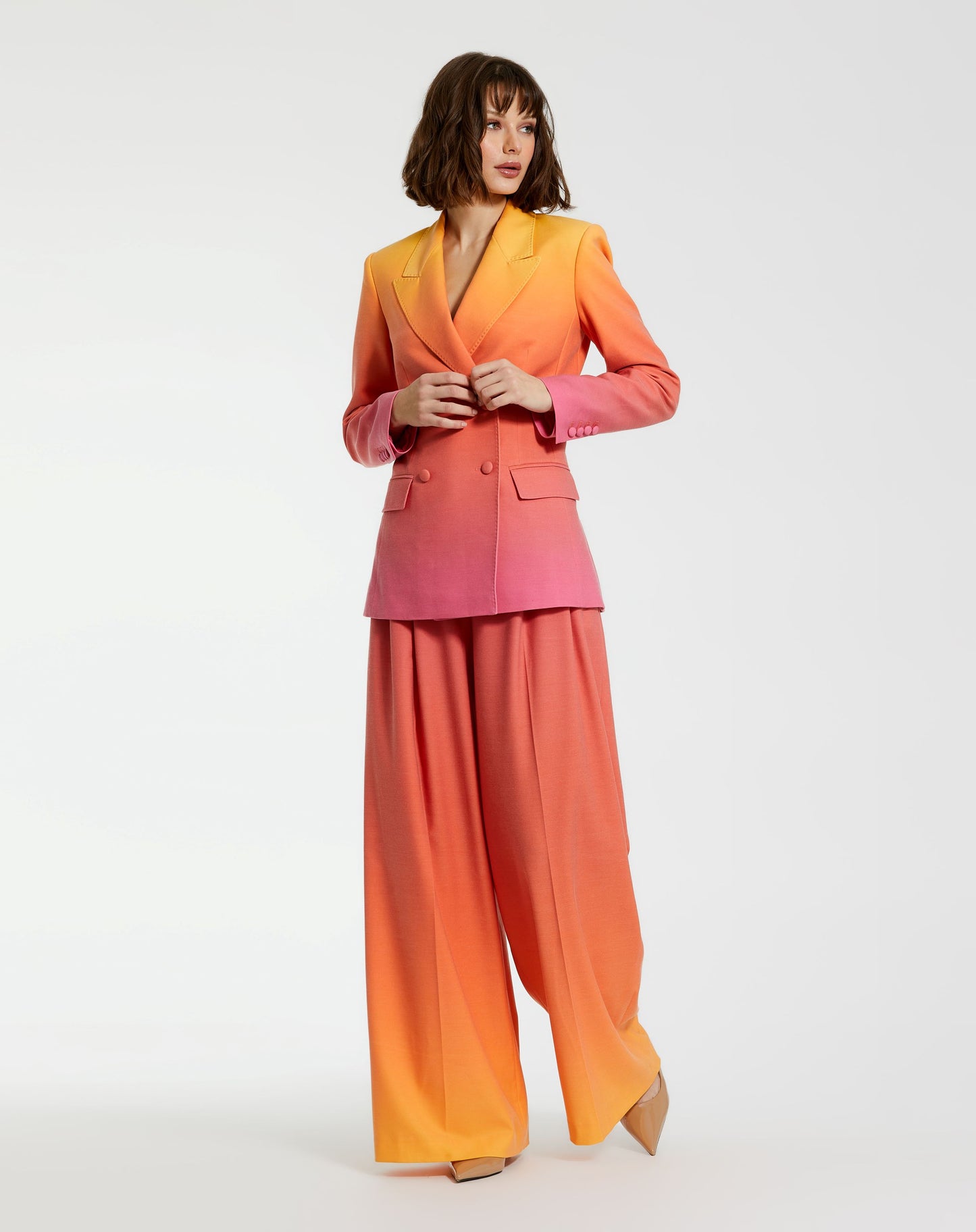 Ombre Crepe Wide Leg Trouser Pant