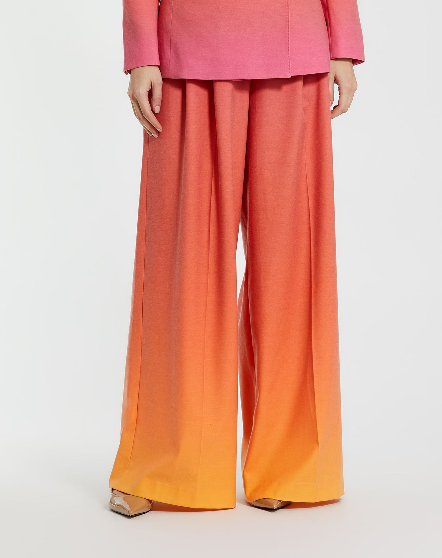 Calça Ombre Crepe Wide Leg Trouser - VENDA FINAL