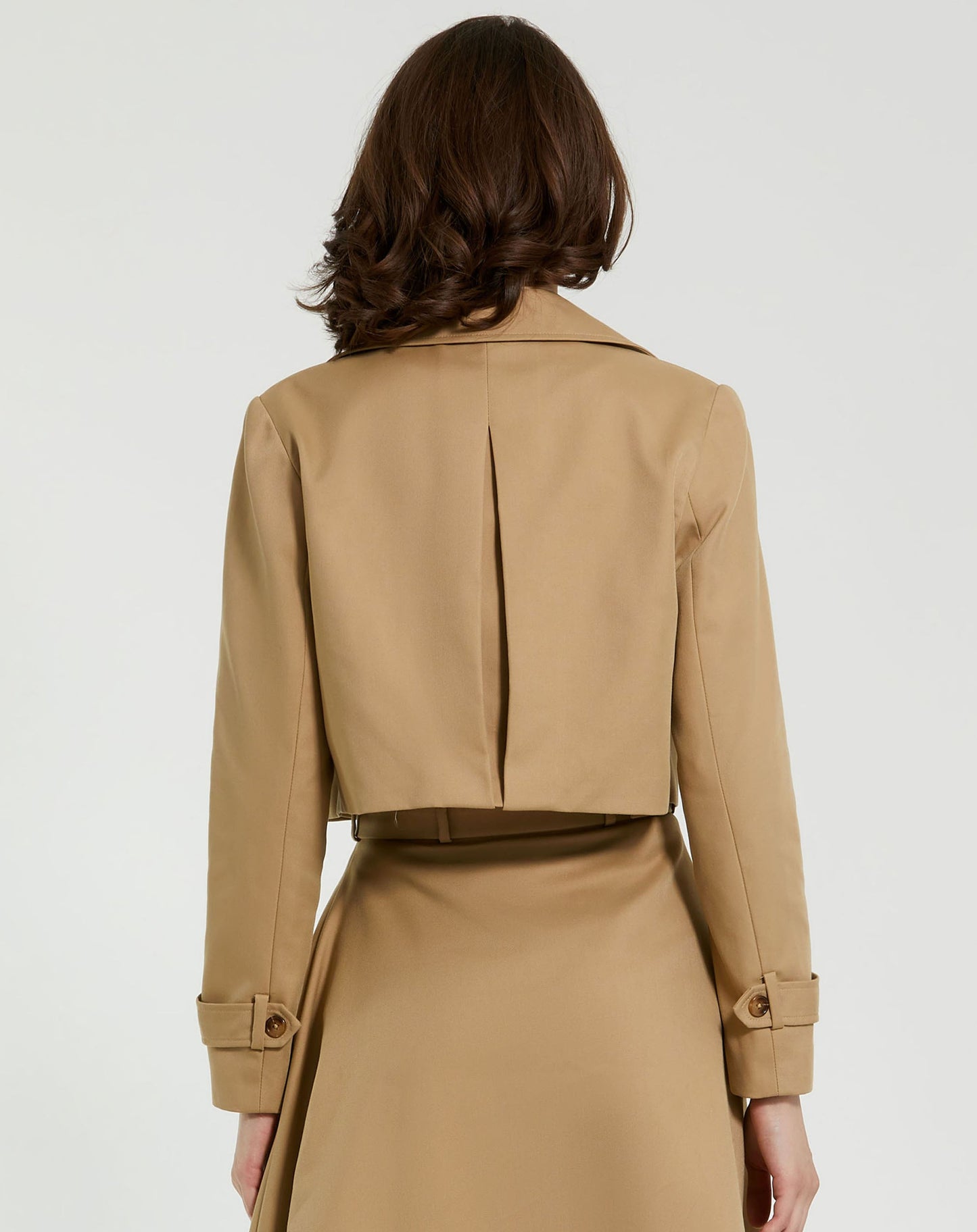 Twill Cropped Tailored Trench Jacket