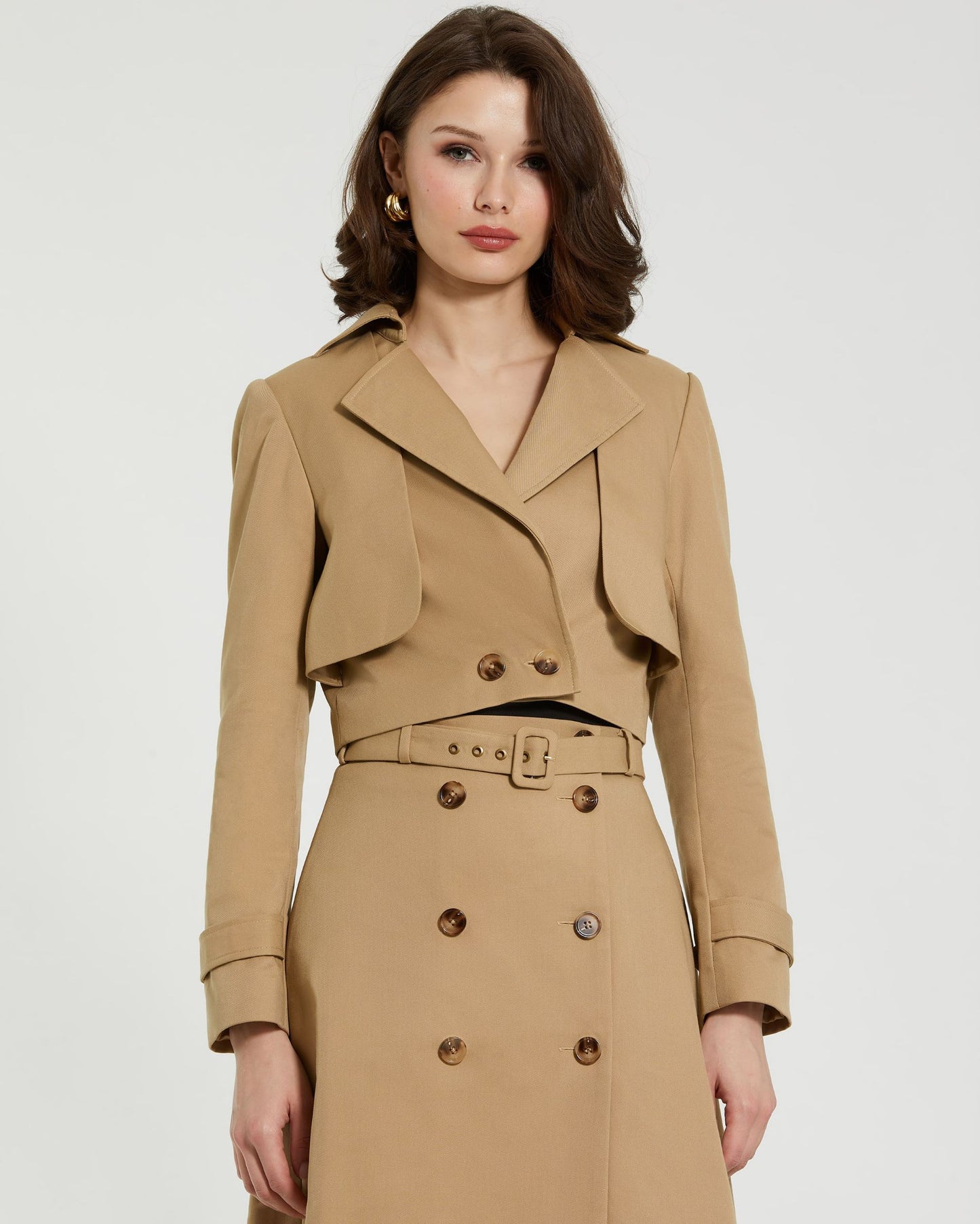 Giacca trench sartoriale corta in twill