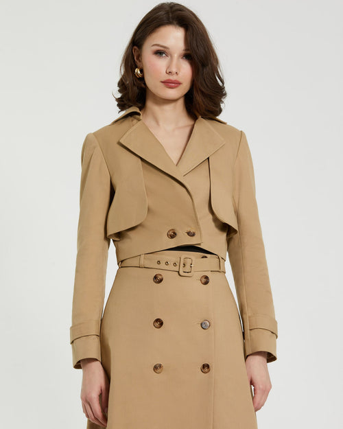 Veste trench ajustée courte en sergé