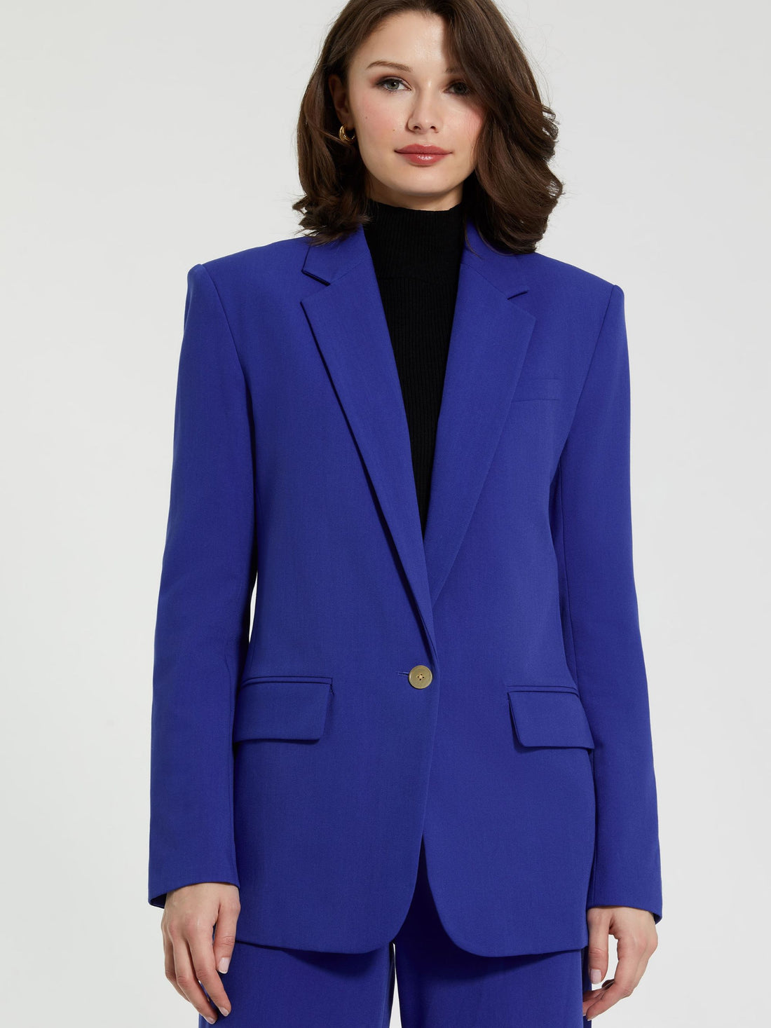 Classic Tailored Crepe Blazer Jacket