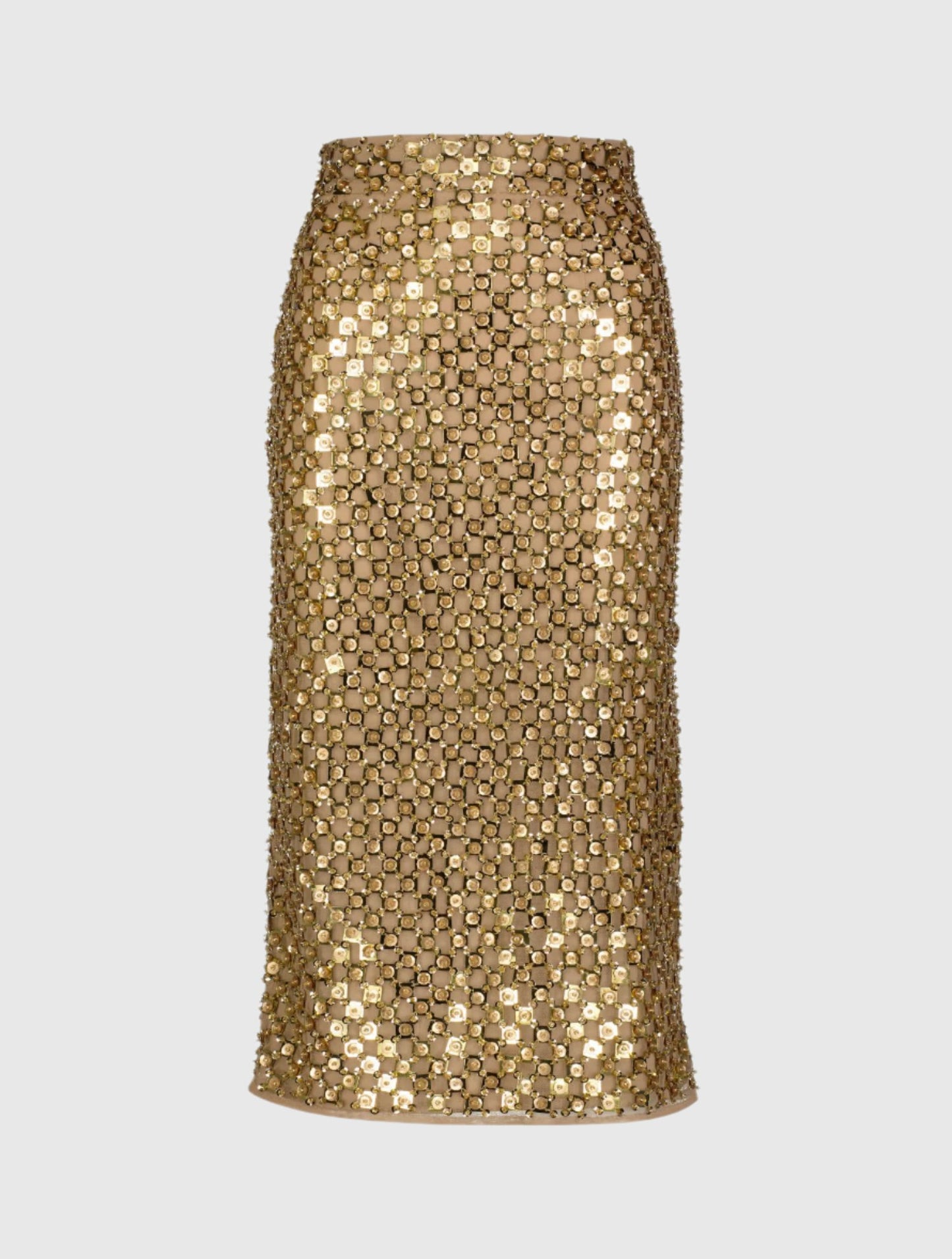 Georgette Embellished Fitted Midi Pencil Skirt