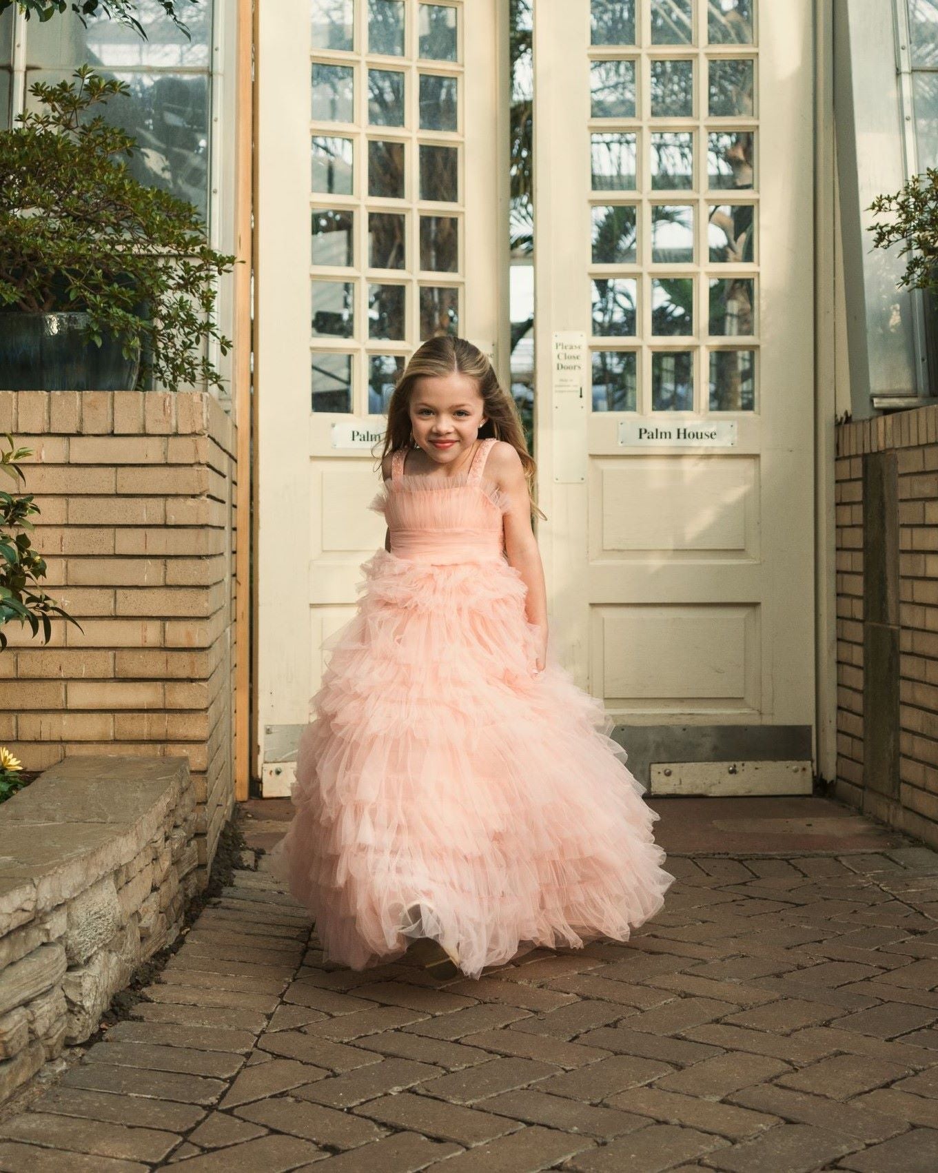 Vestido de baile de tule com babados para meninas 