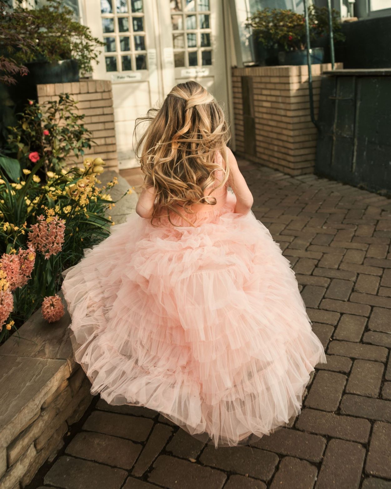 Vestido de fiesta de tul con volantes para niñas 