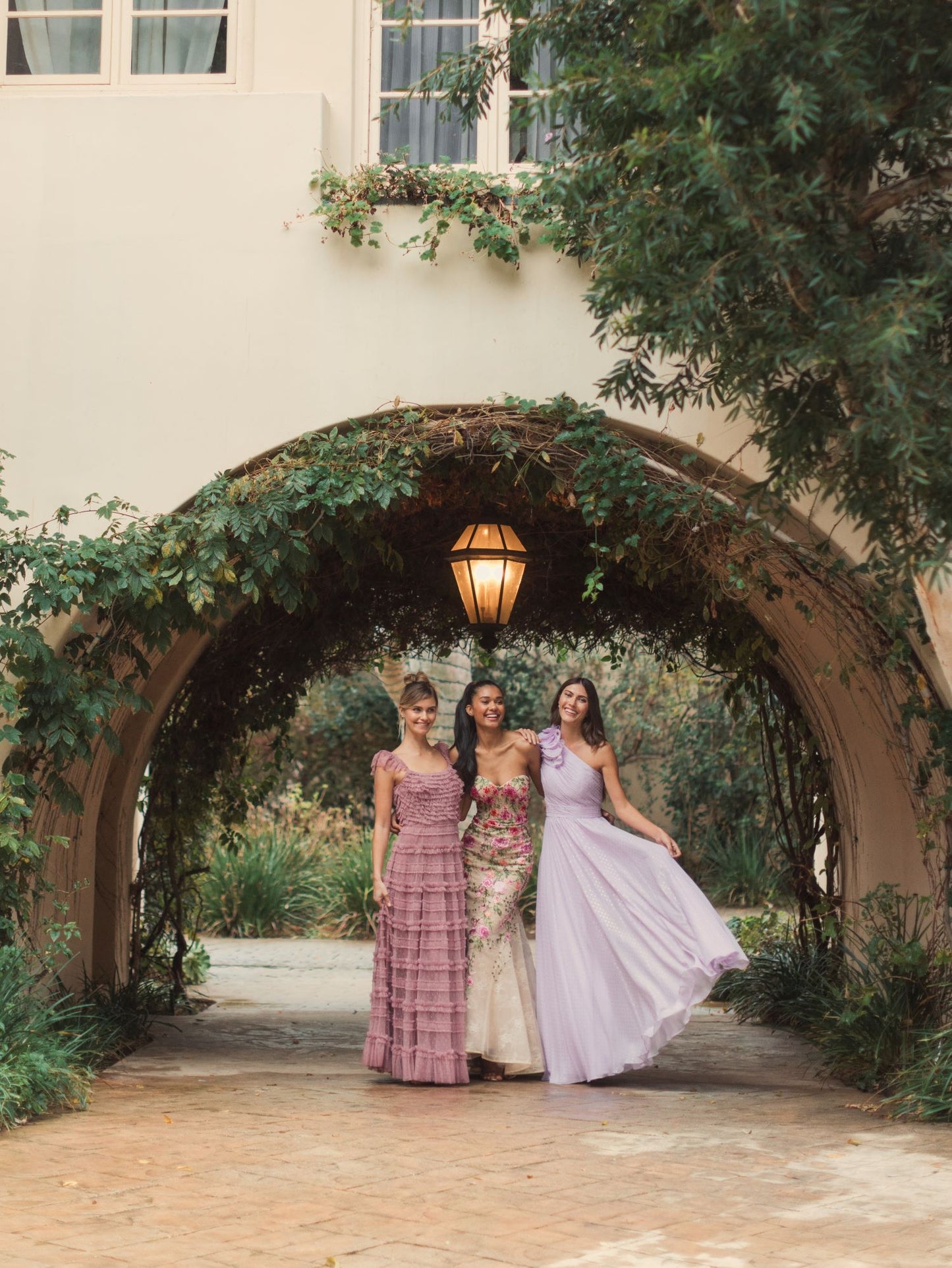 Polka Dot Ruffled One Shoulder Gown