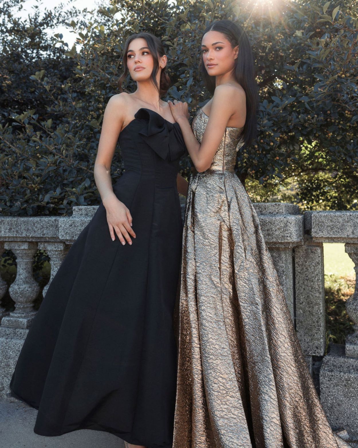 One-Shoulder Metallic Ballgown