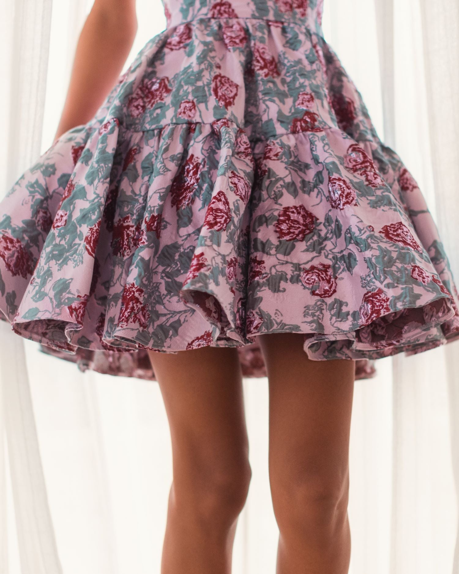 Strapless Brocade Mini Dress