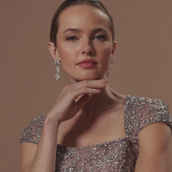 Pink Embellished Cap Sleeve Feather Gown - Mac Duggal