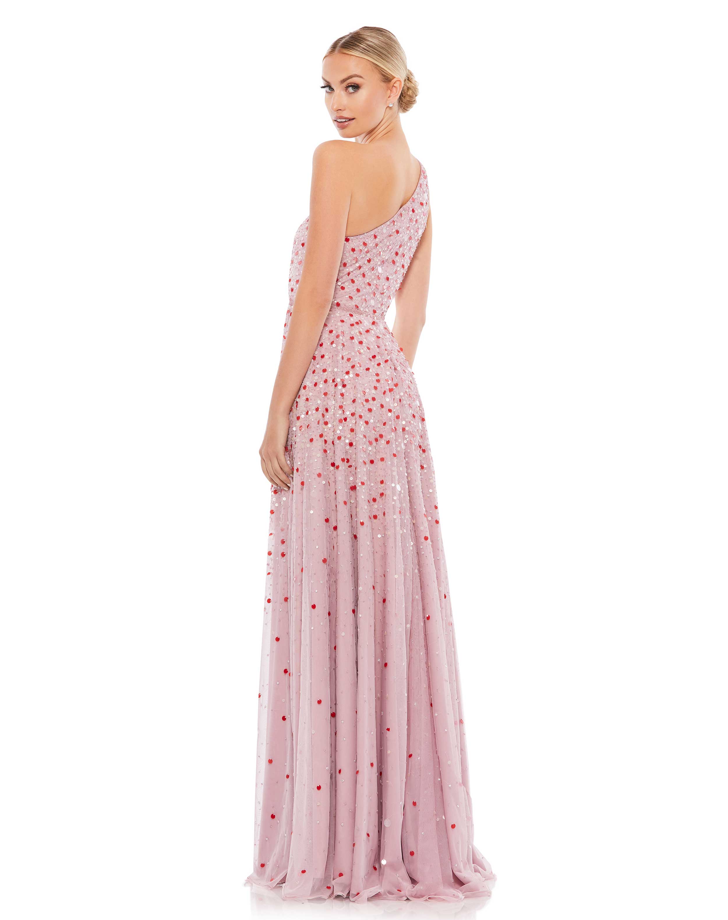 Embellished One Shoulder Hi-Lo Gown - Final Sale
