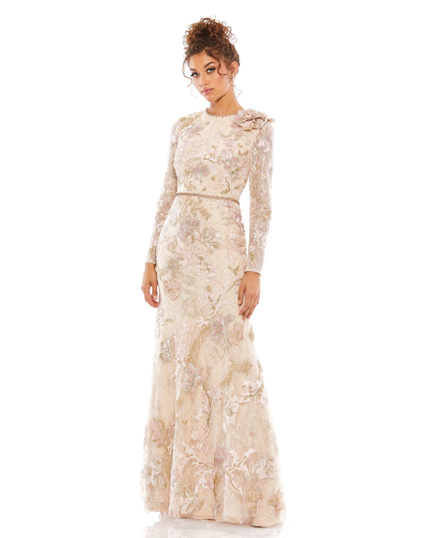 Floral Embroidered Lace Trumpet Gown – Mac Duggal