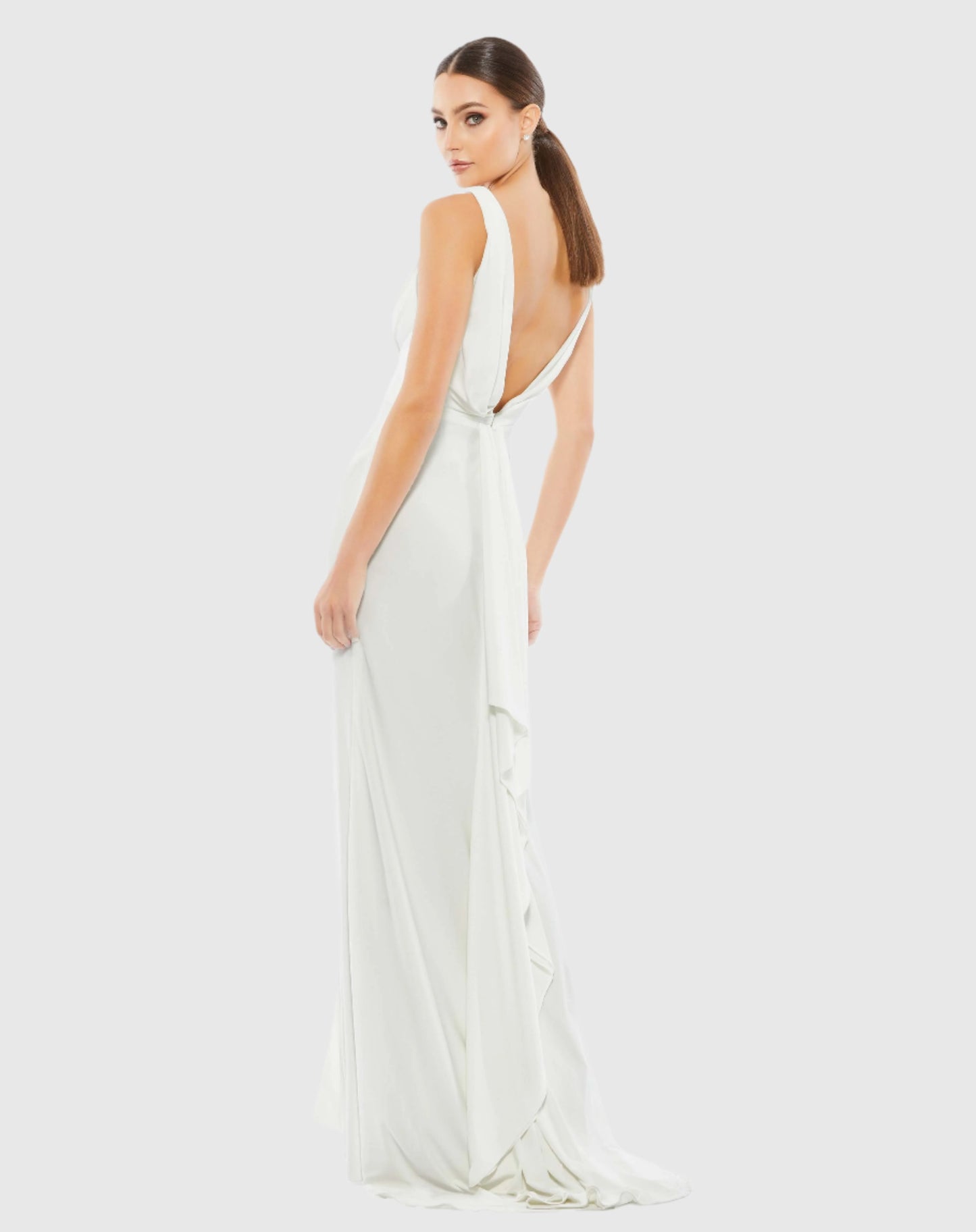 Sleeveless V Neck Jersey Gown - FINAL SALE