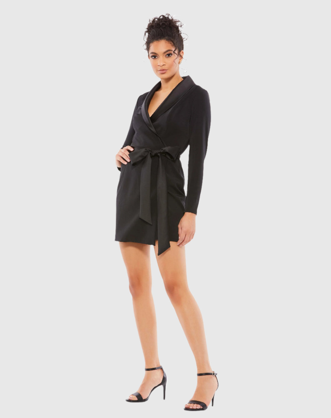 Long Sleeve Tuxedo Mini Dress