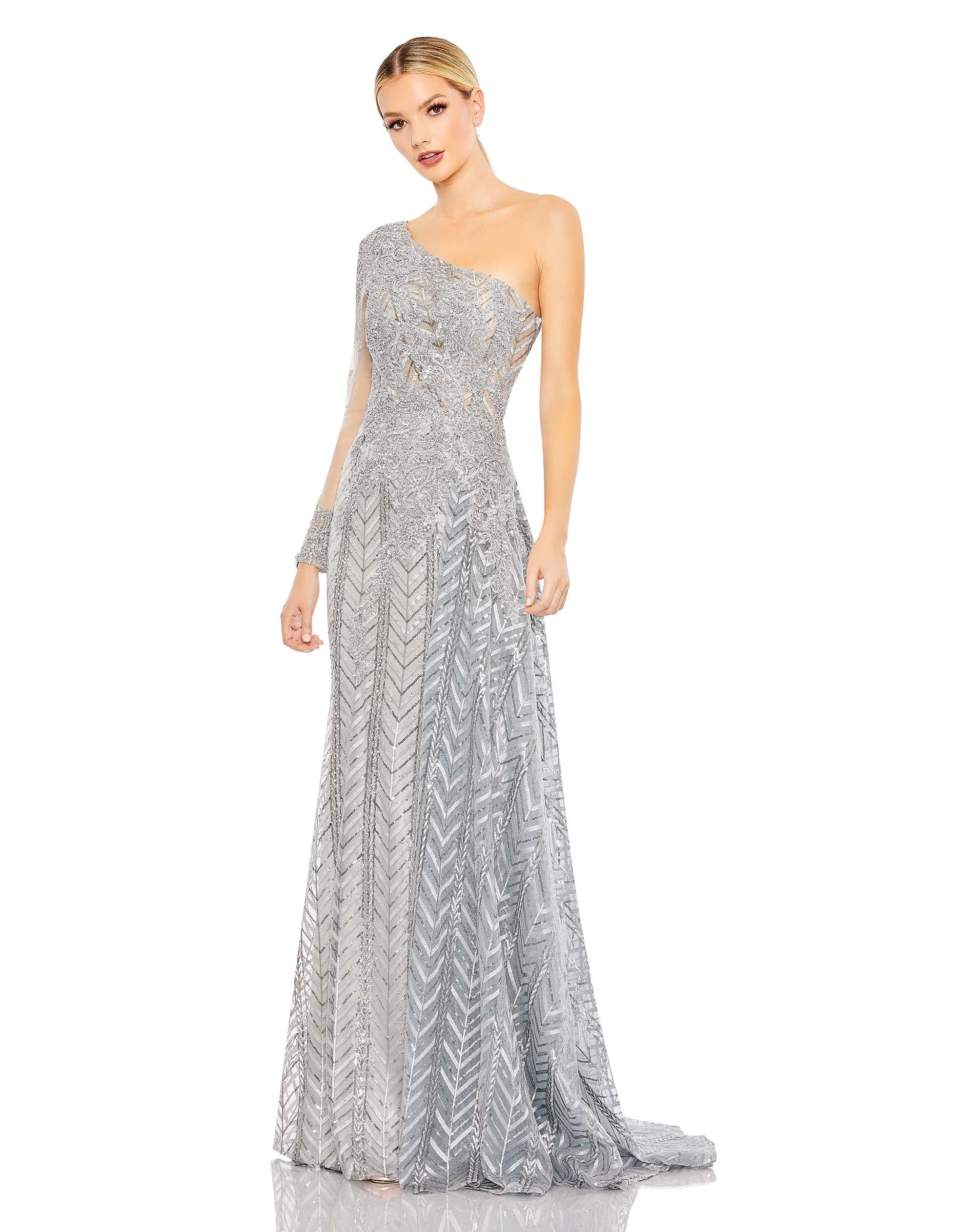 Embellished One Shoulder A Line Dress – Mac Duggal