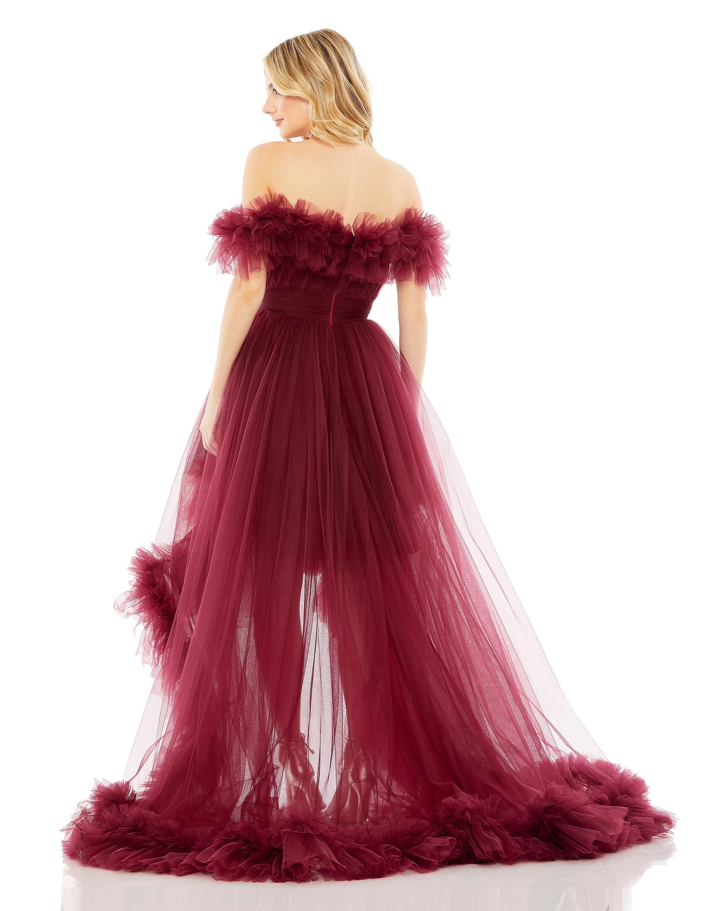 Tulle High-Low Off the Shoulder Gown - FINAL SALE