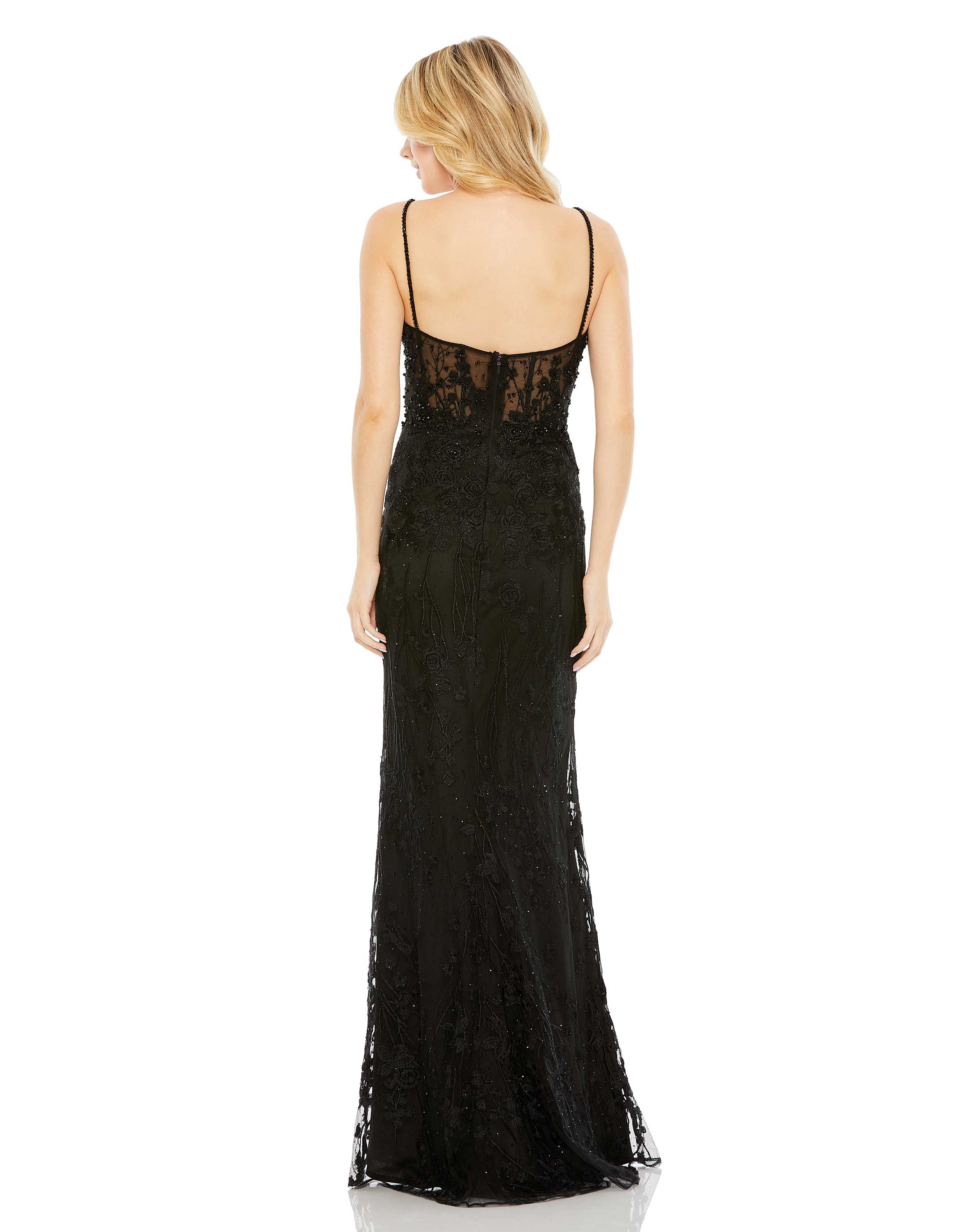 Embellished Sleeveless Illusion Bodice Gown - FINAL SALE