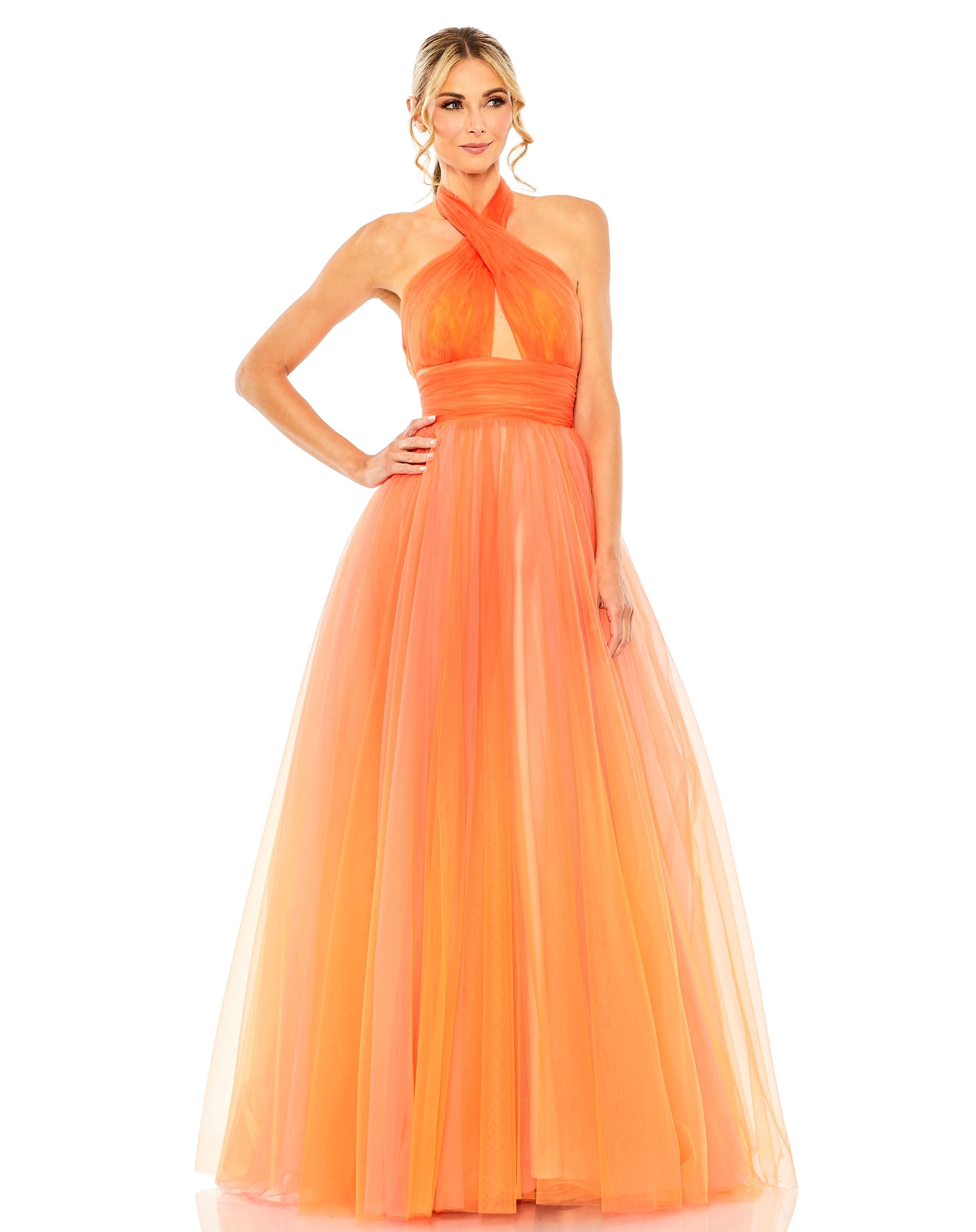 Cross Front Ombre Gown