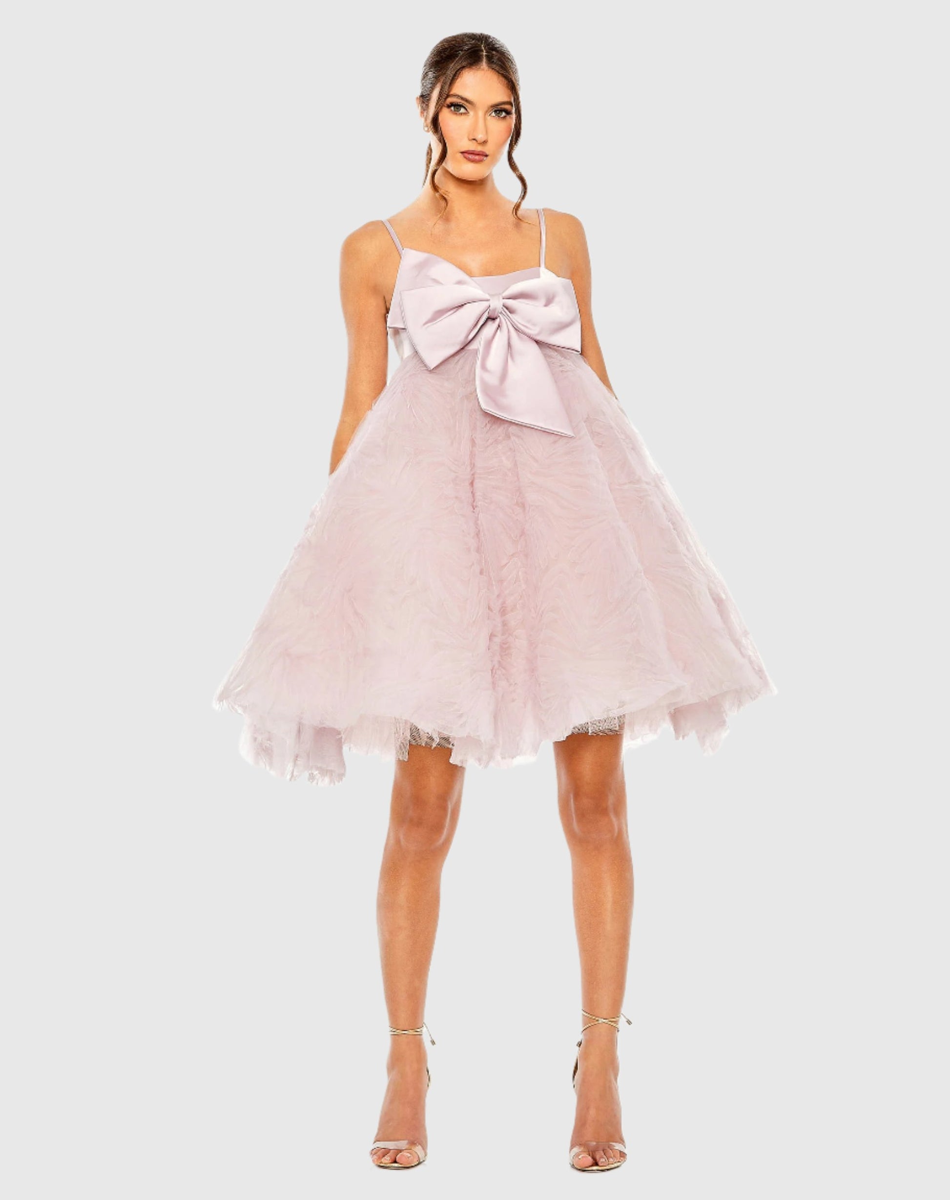 Bow Front Tulle Mini Dress