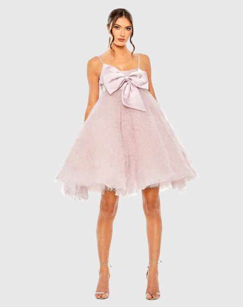 Bow Front Tulle Mini Dress