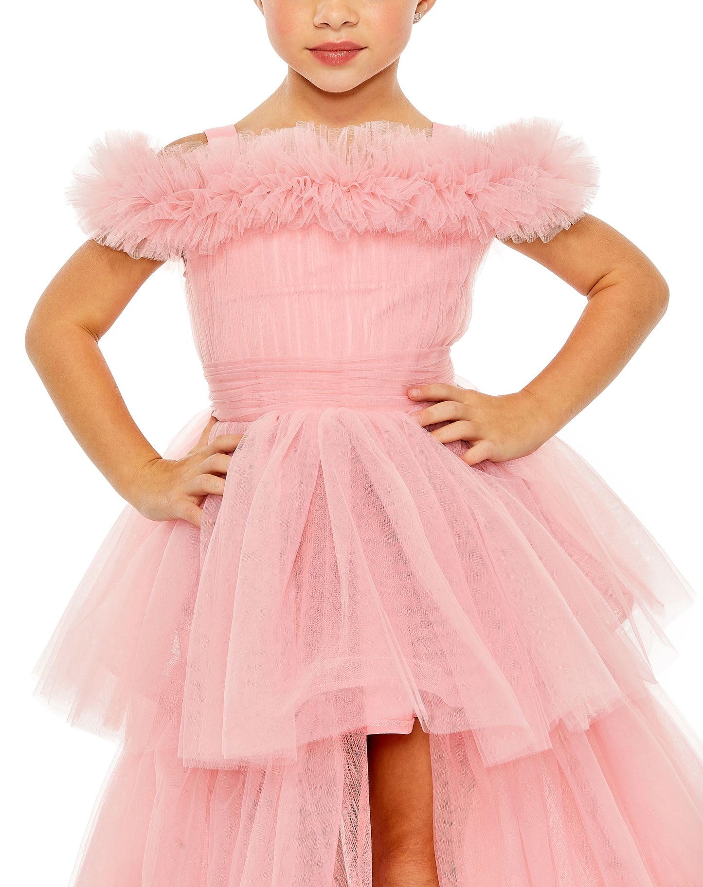 Vestito in tulle a spalle scoperte per bambine 