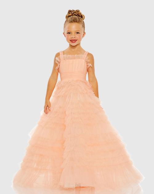 Girls Tulle Ruffle Ballgown