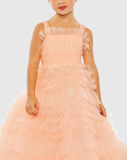 Robe de bal à volants en tulle pour fille 