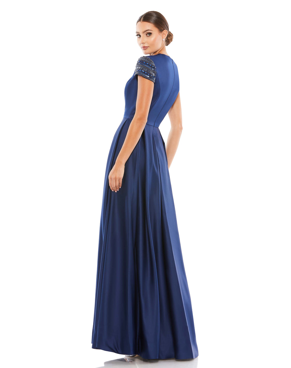 Hand-Beaded Cap Sleeve A-Line Gown – Mac Duggal