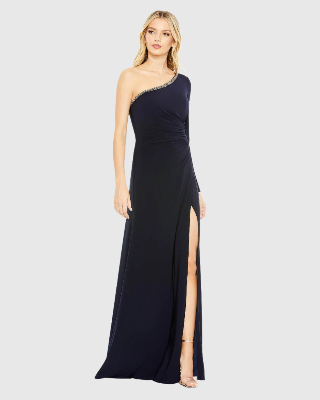 Draped One Sleeve Jersey Gown