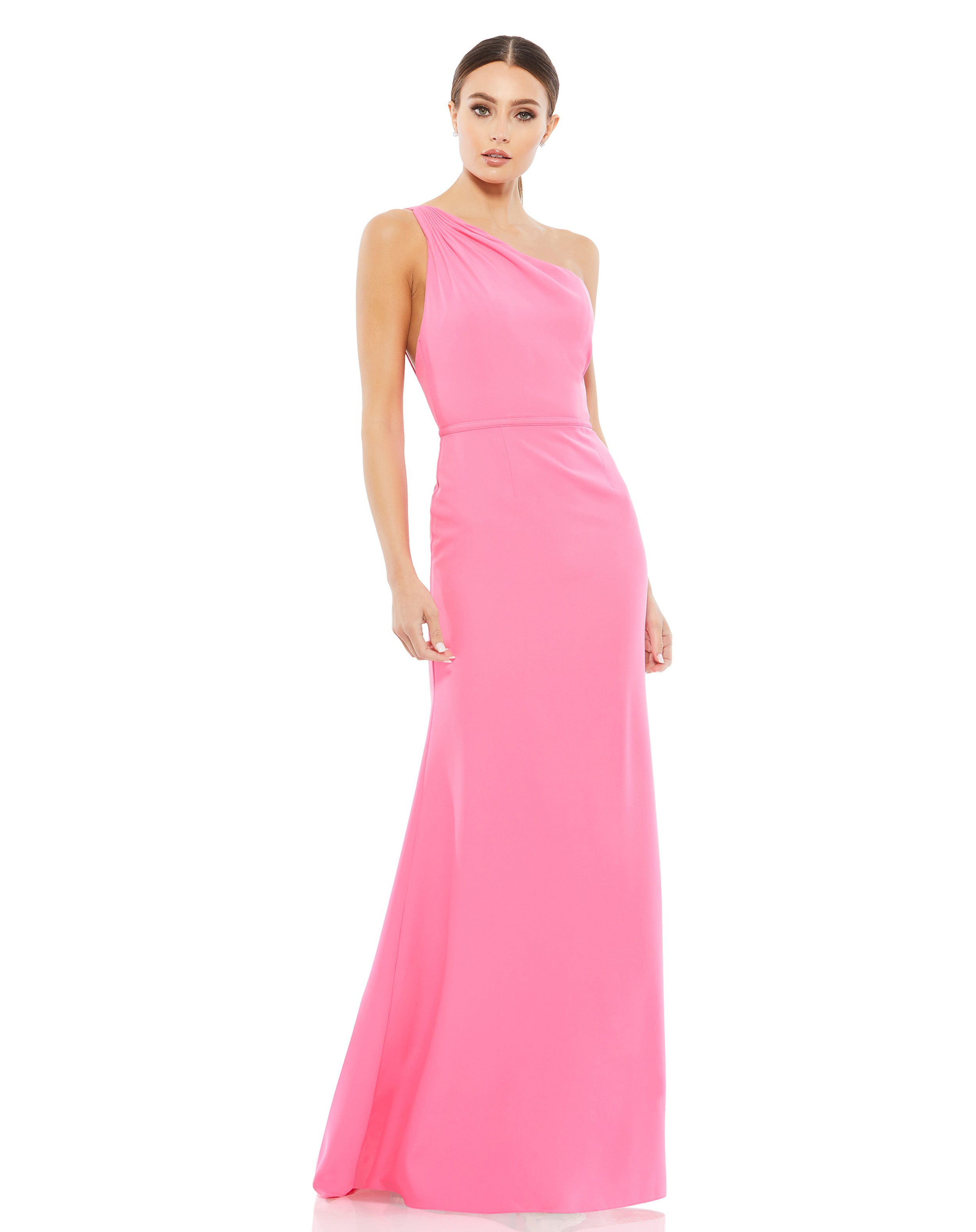 One Shoulder Jersey Mermaid Gown