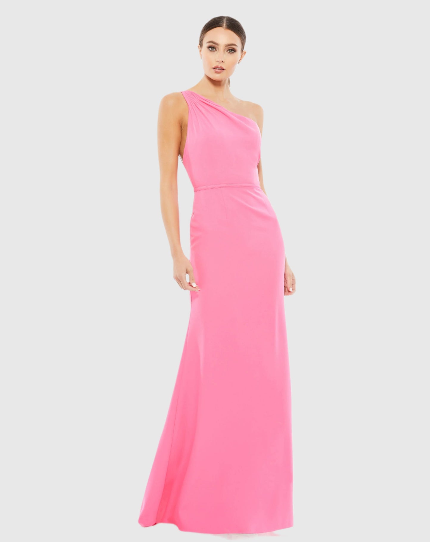 One Shoulder Jersey Mermaid Gown