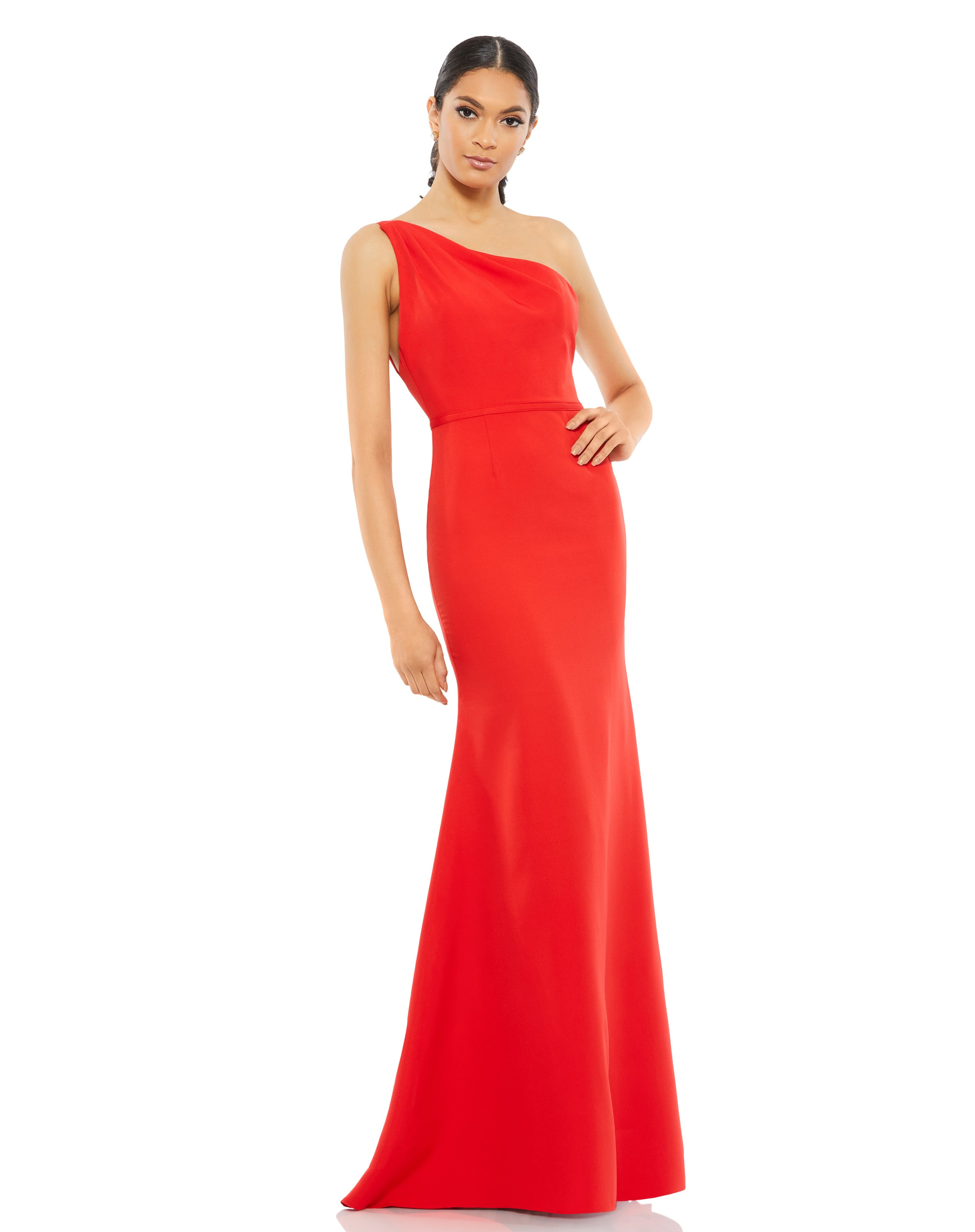 One Shoulder Jersey Mermaid Gown