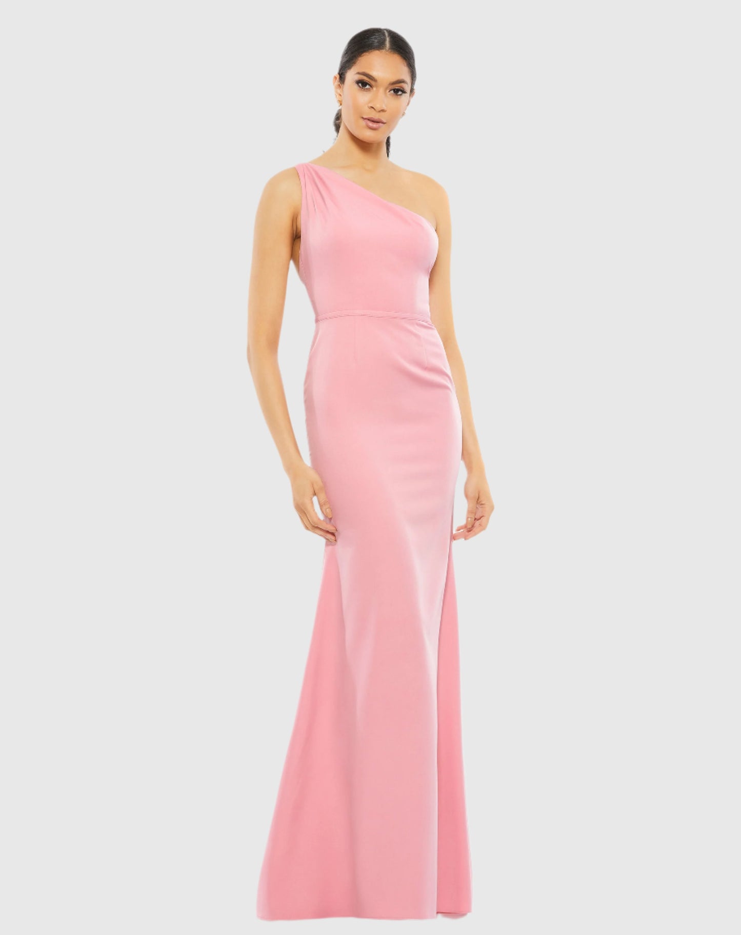 One Shoulder Jersey Mermaid Gown