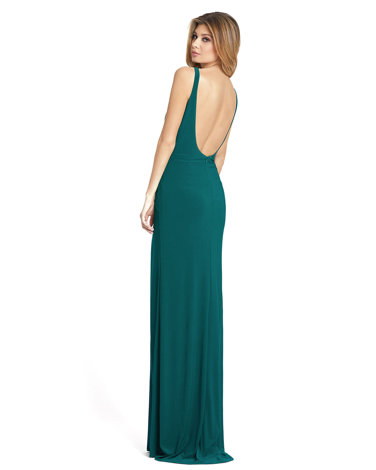 Sleeveless Scoop Neck Ruched Side Knot Gown