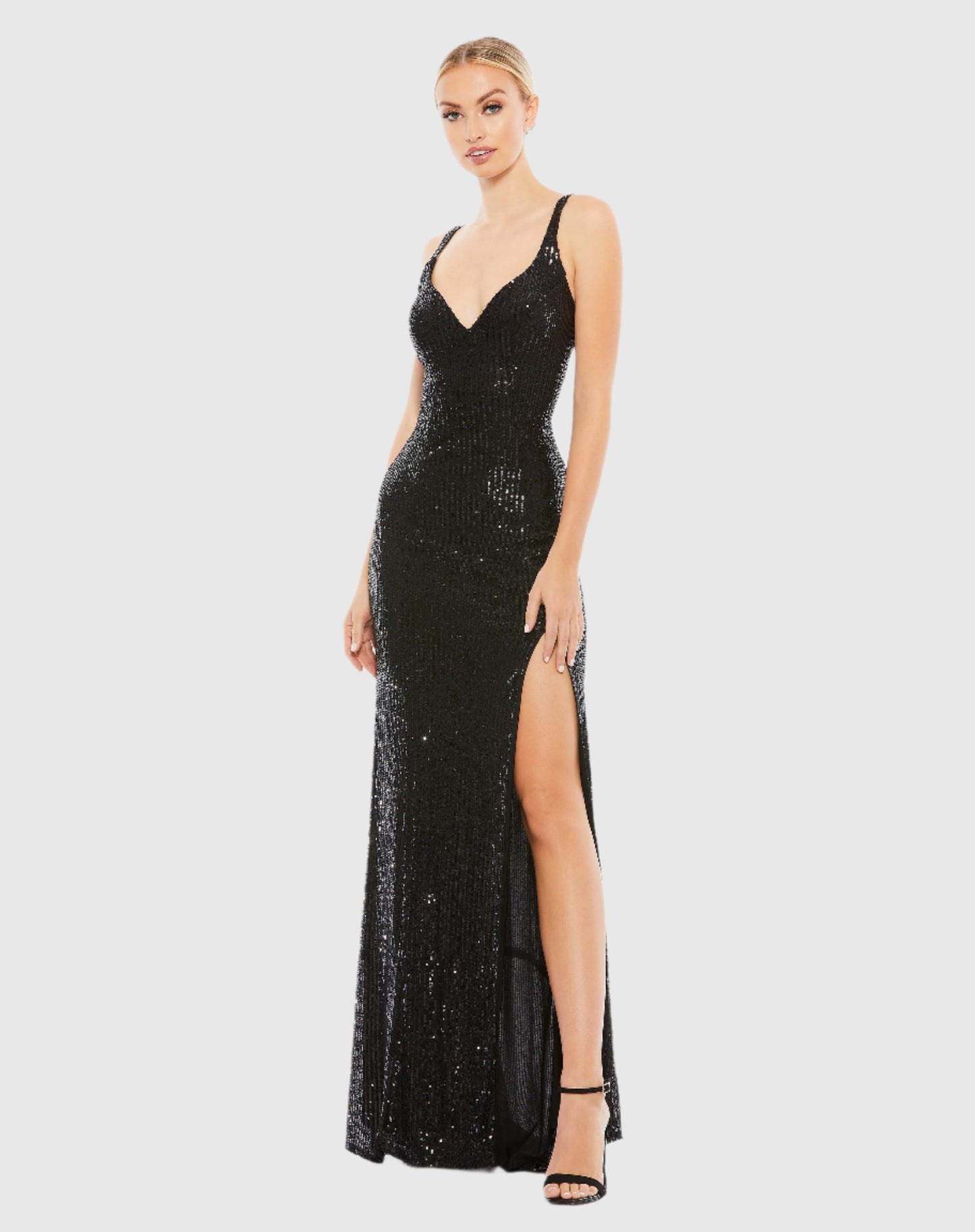 Fully Sequined Scoop Back Gown