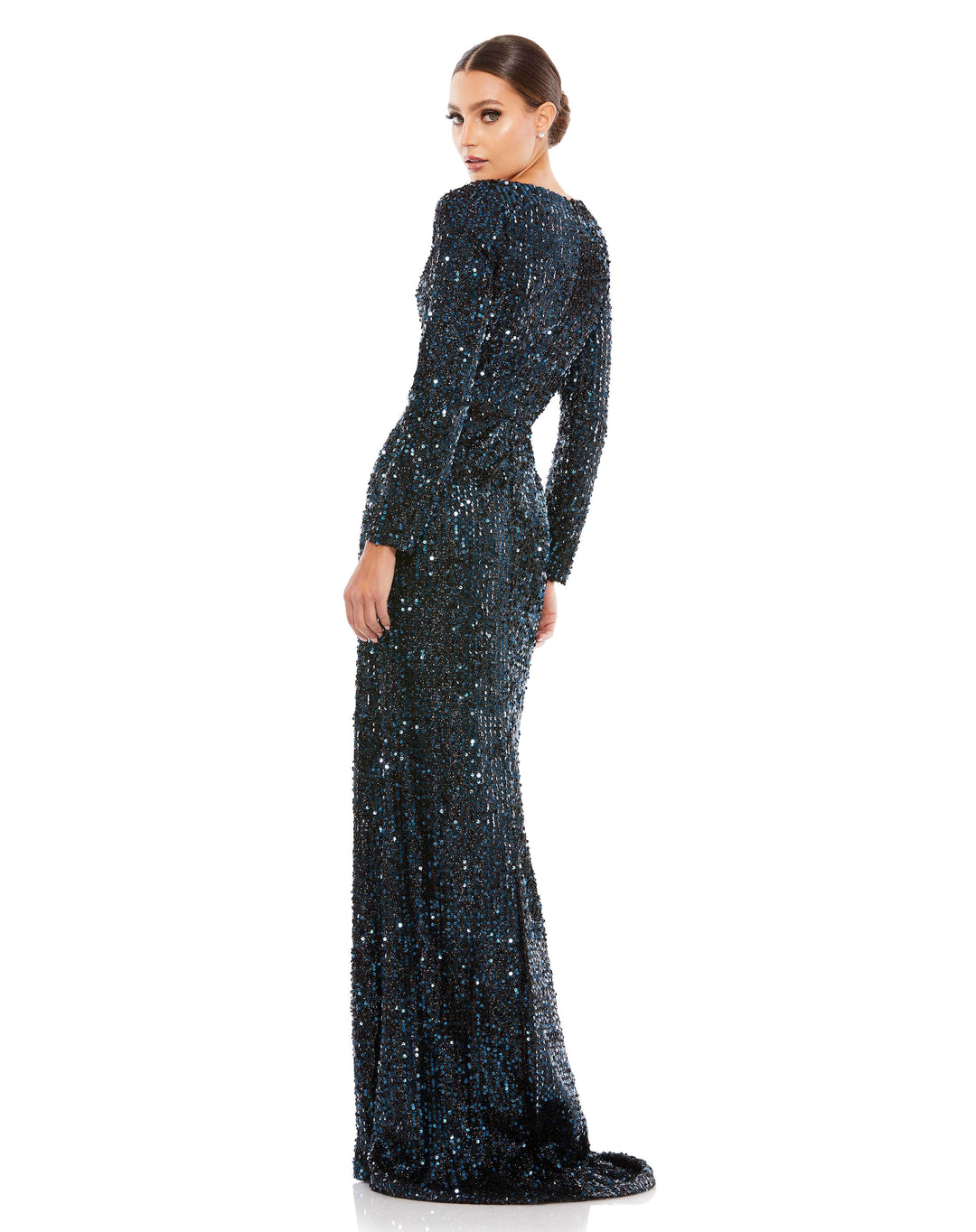 Long Sleeve Sequined Gown – Mac Duggal