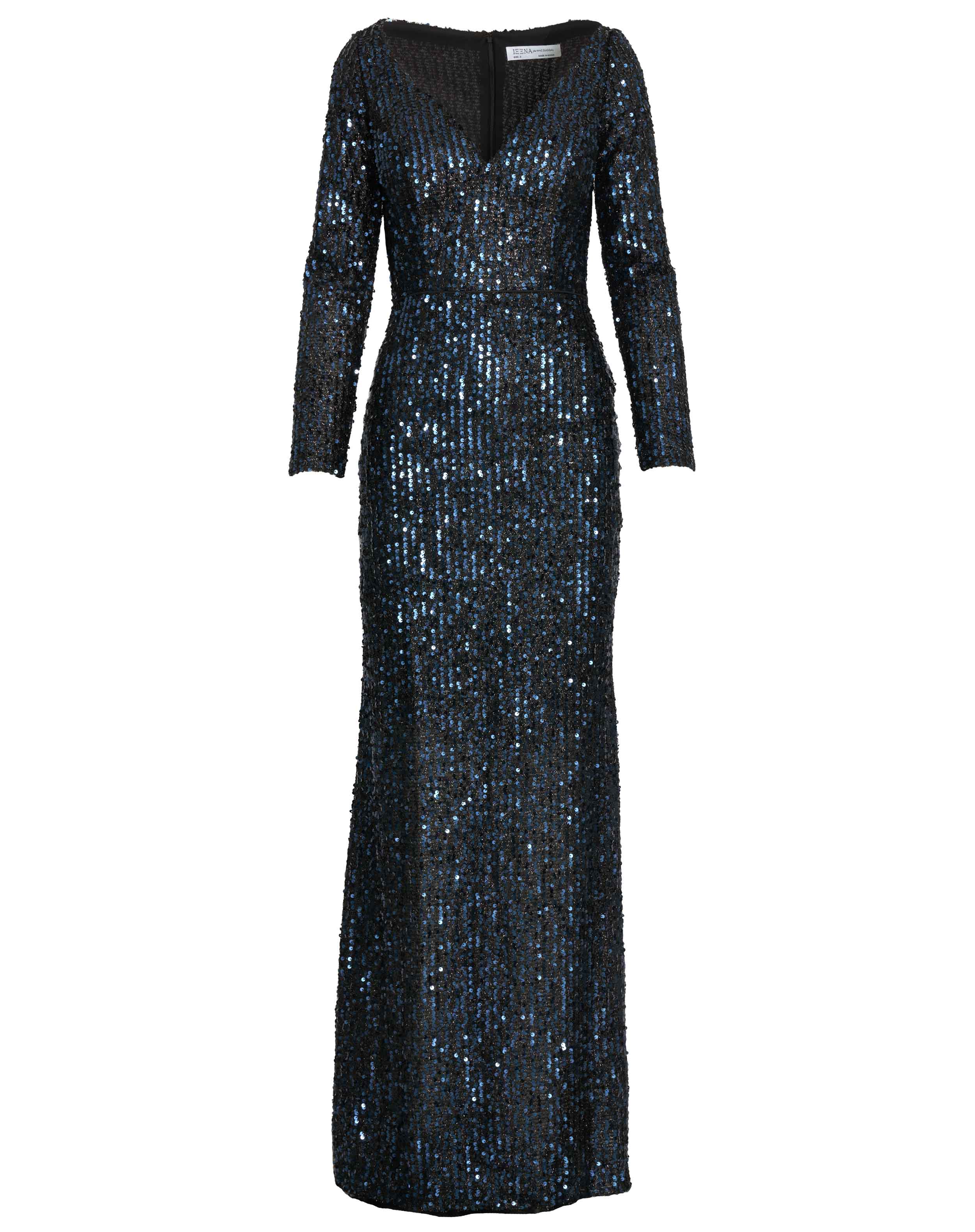 Long Sleeve Sequined Gown