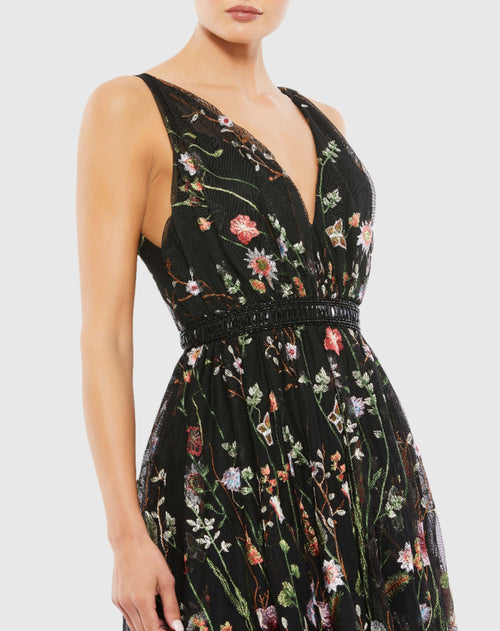 Floral Embroidered Midi Dress