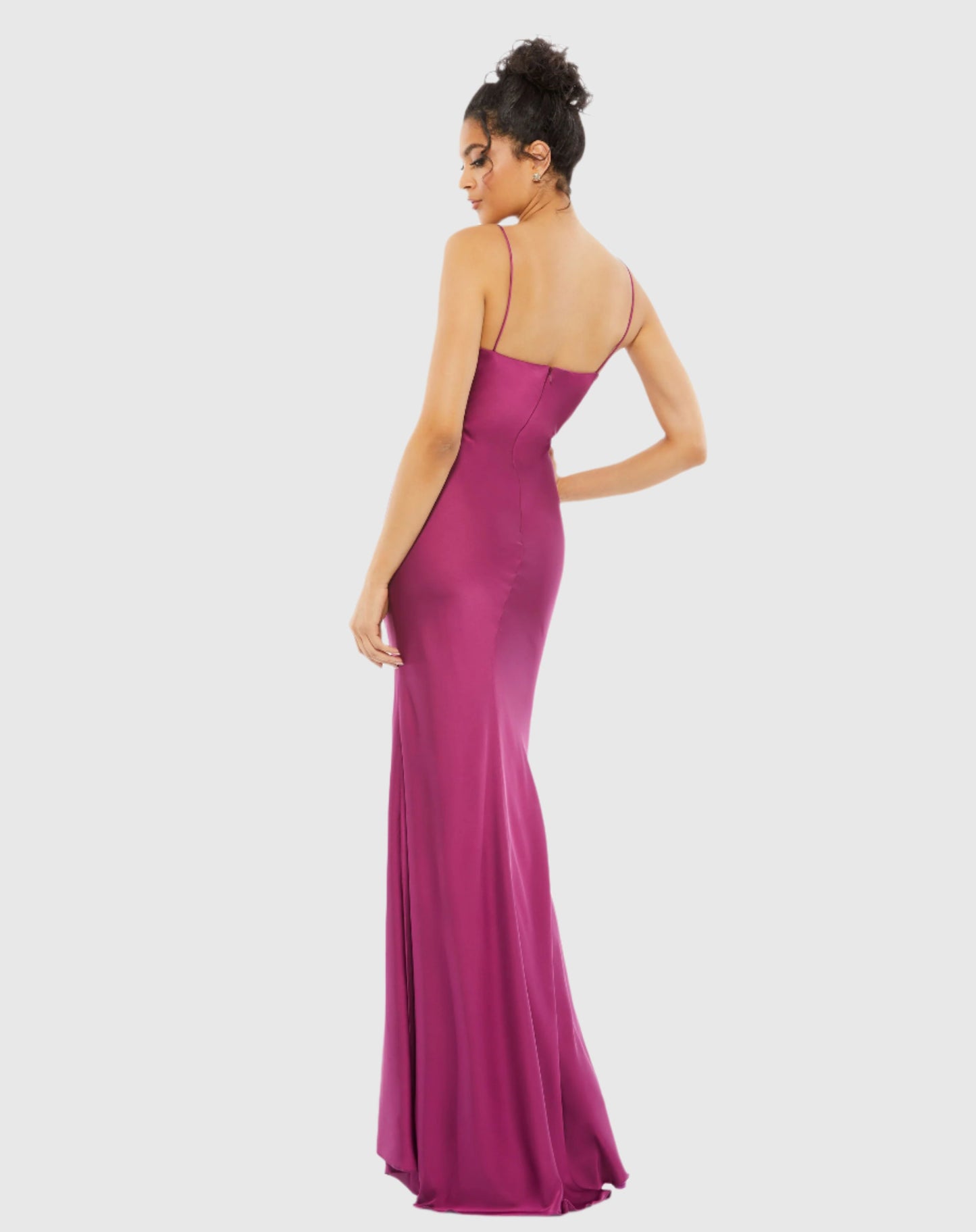 V-neck Sleeveless Charmeuse Gown