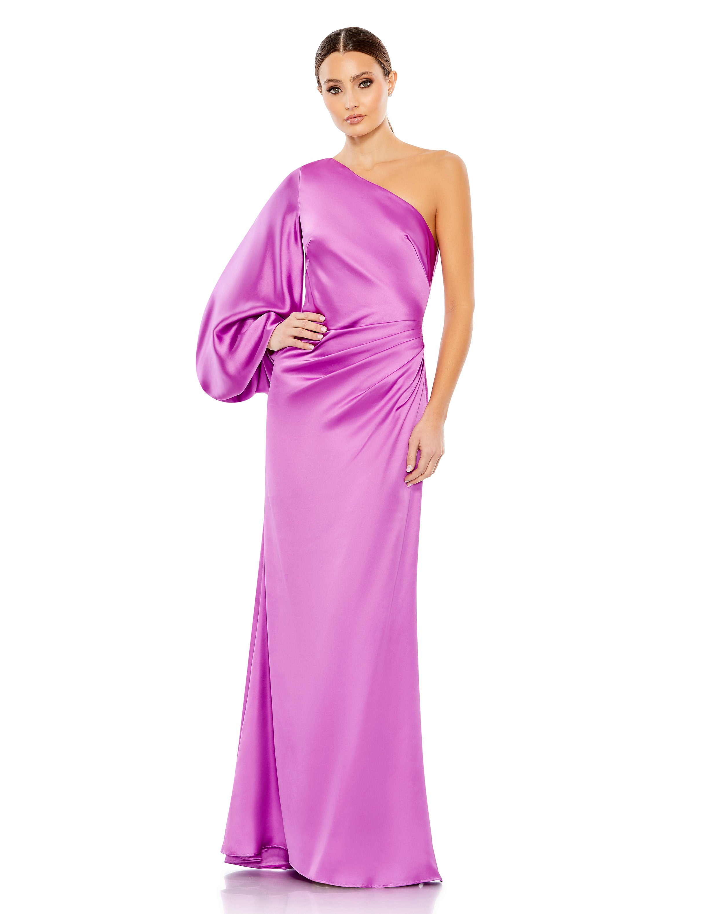 Satin Puff Sleeve Gown