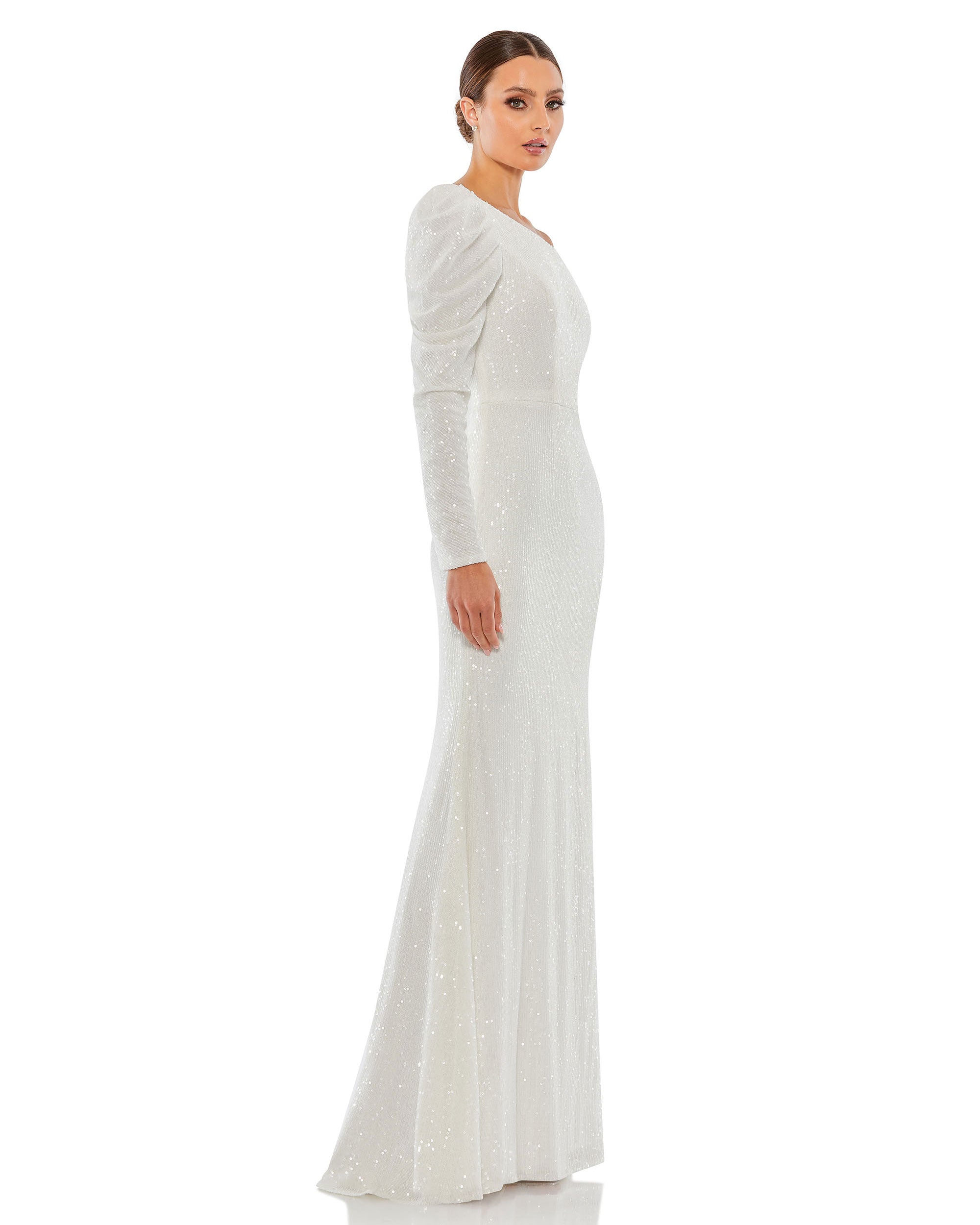 Sequined One Shoulder Trumpet Gown - FINAL SALE
