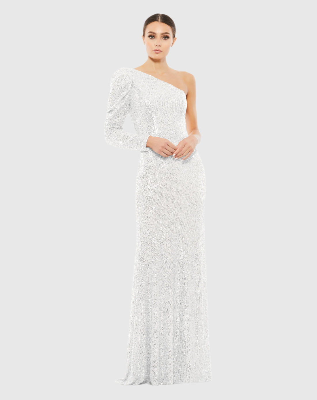 Sequined One Shoulder Trumpet Gown