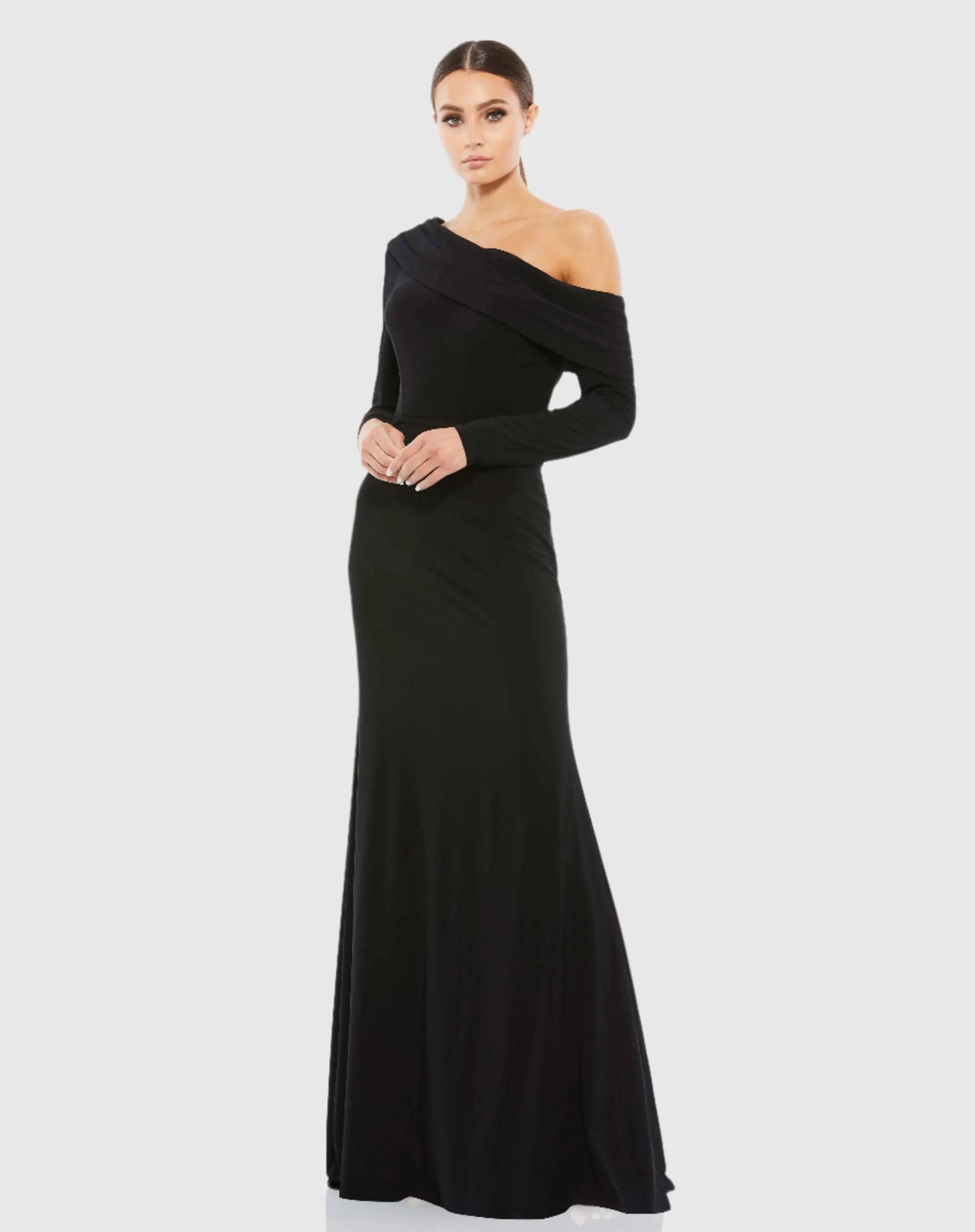 long sleeve column dress Long Sleeve Contrast Lace V-Neck Dress