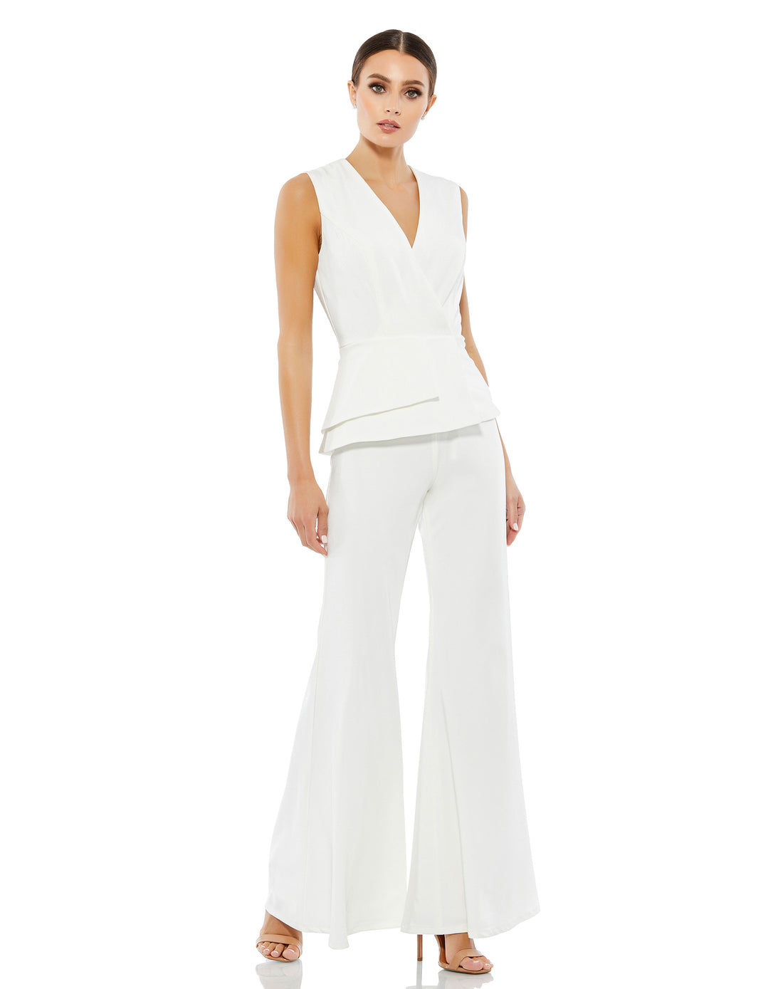 Sleeveless Faux Wrap Peplum Jumpsuit