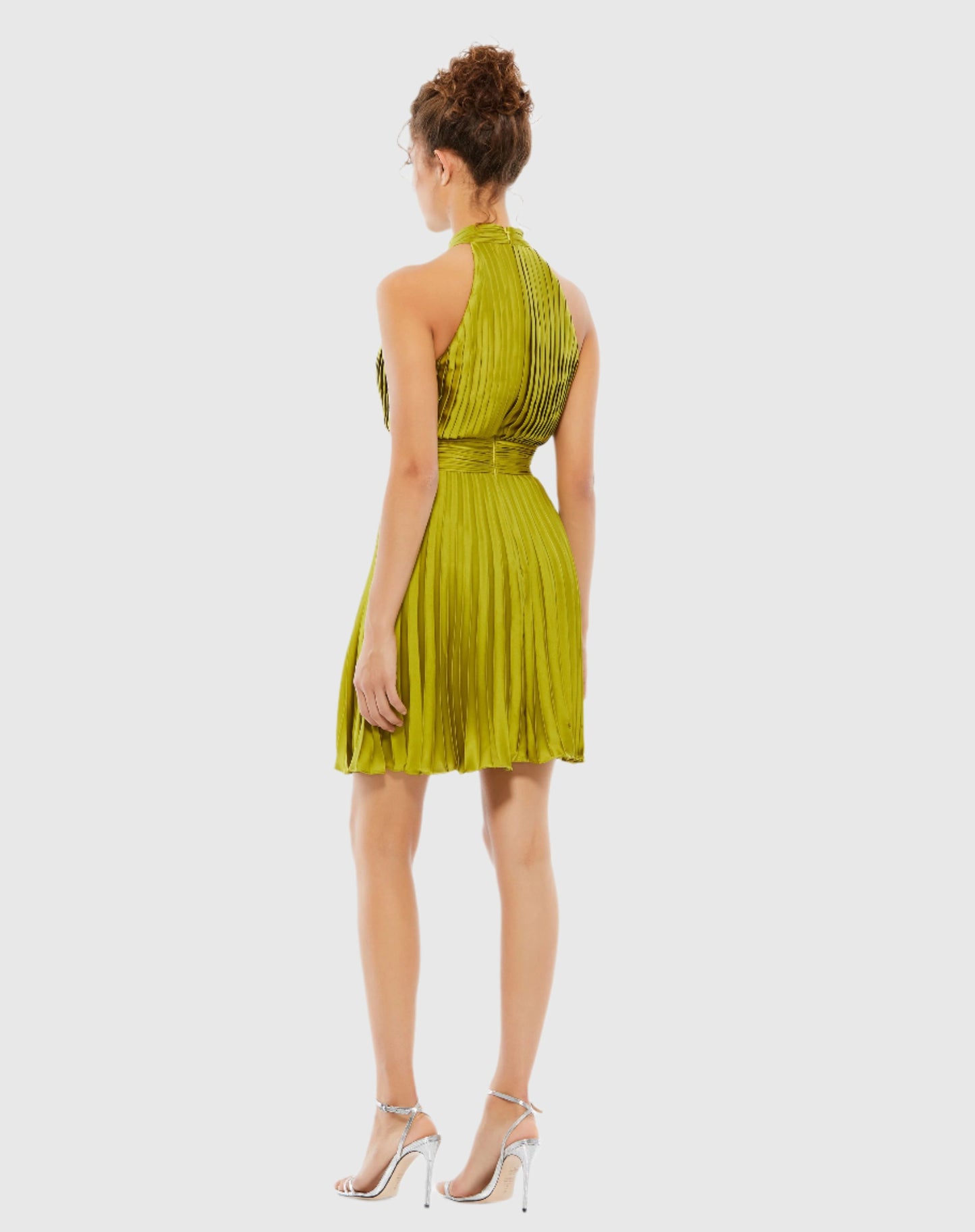 Green Pleated Halter Neck Mini Dress - FINAL SALE