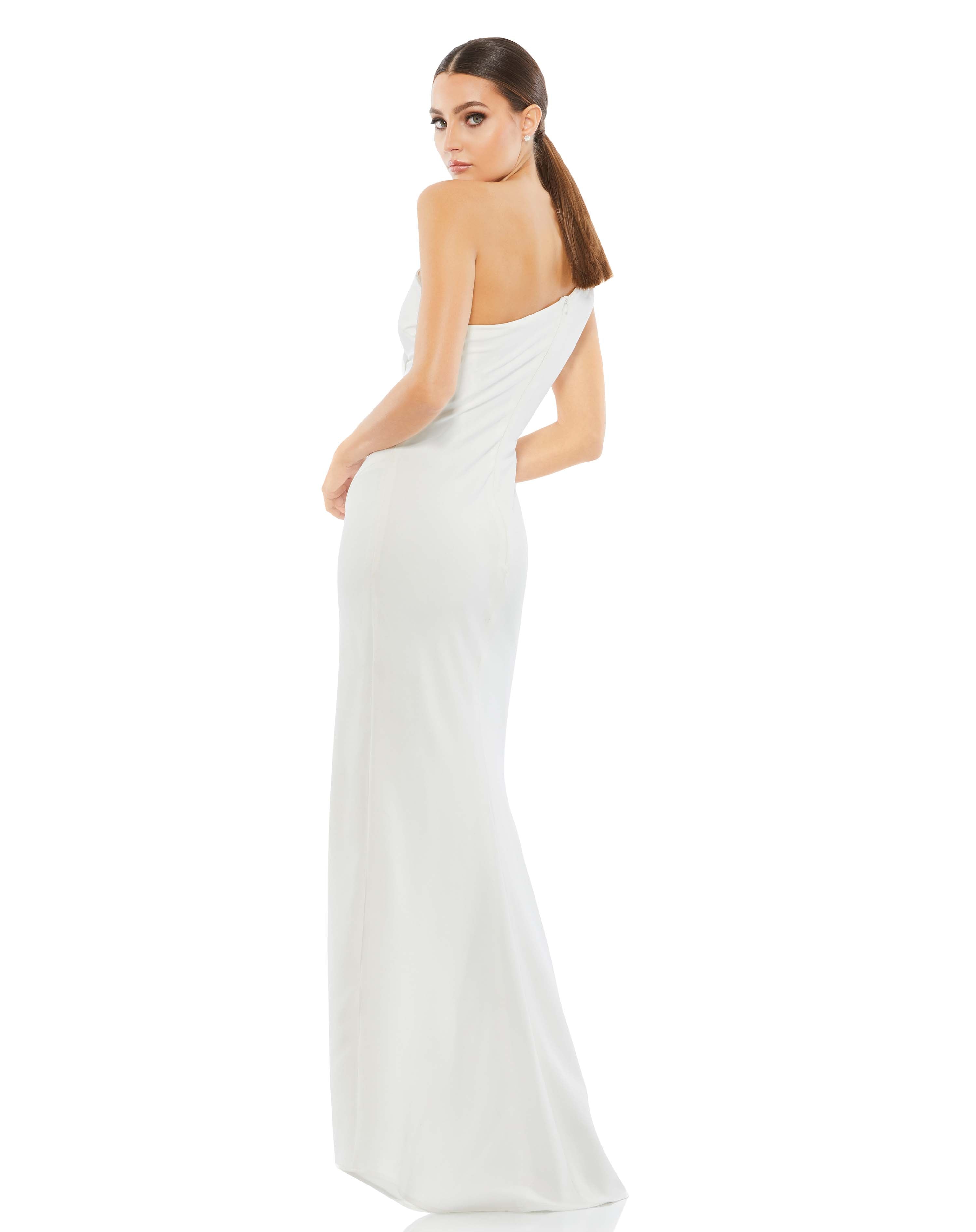 Bow One Shoulder Evening Gown