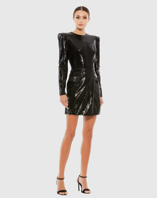 Sequined Structured Faux Blazer Mini Dress